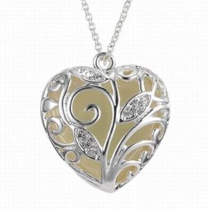 Luminous Love Heart ❤️ Stone Pendant Necklace